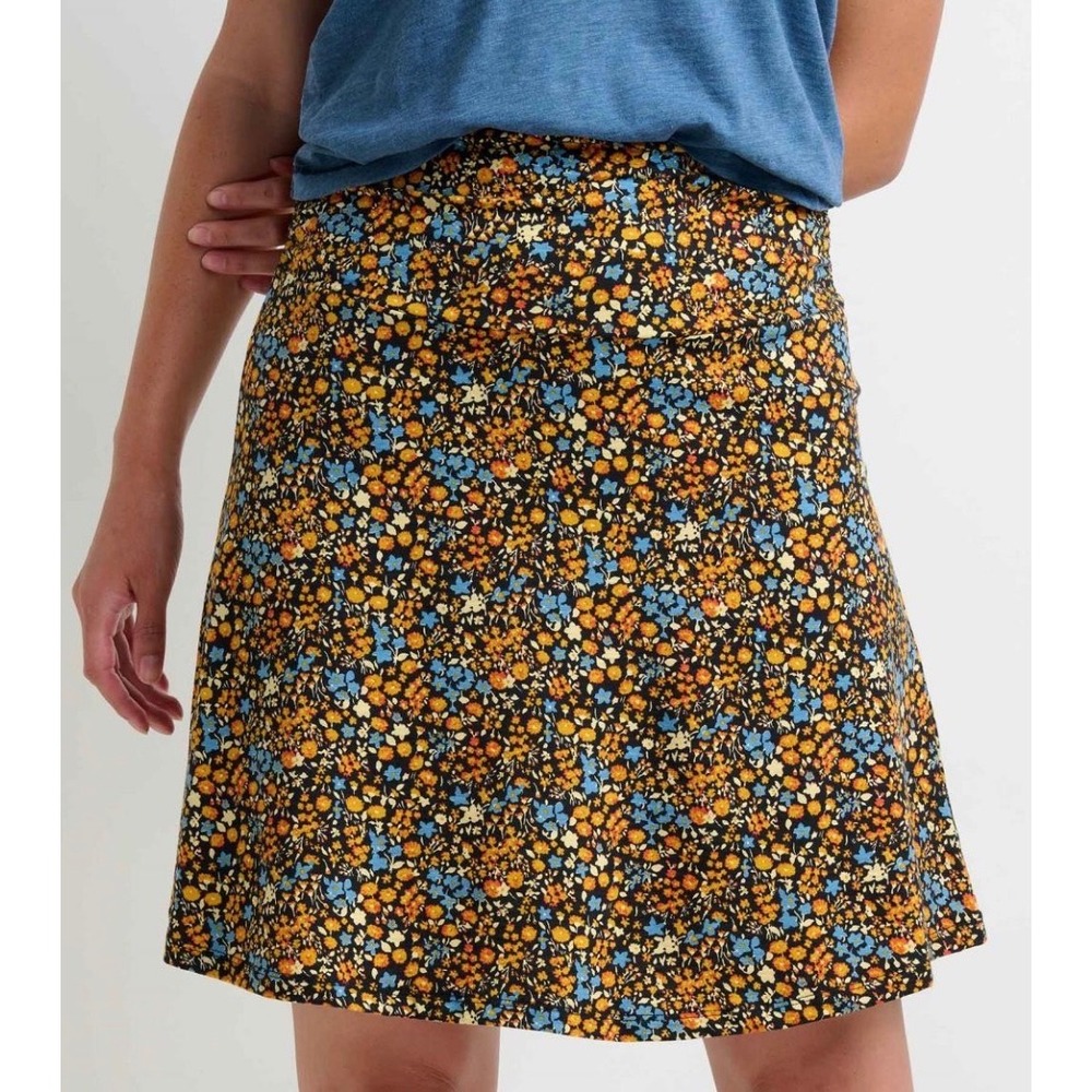 NEW Toad&Co Chaka Skirt Black Ditsy Floral A-Line Womens Size XL Outdoors Hiking